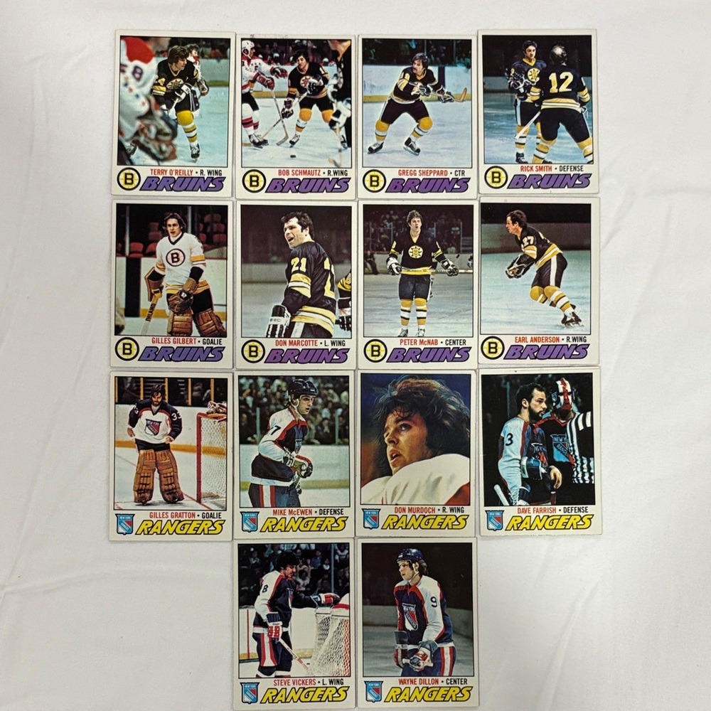 Topps Bruins and Rangers Hockey Cards Collection
